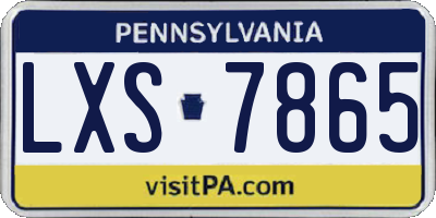 PA license plate LXS7865