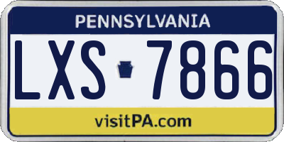 PA license plate LXS7866