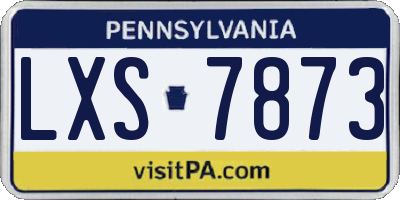 PA license plate LXS7873