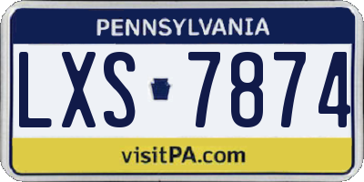 PA license plate LXS7874