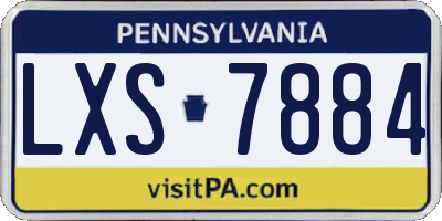 PA license plate LXS7884