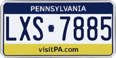 PA license plate LXS7885