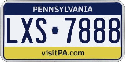 PA license plate LXS7888