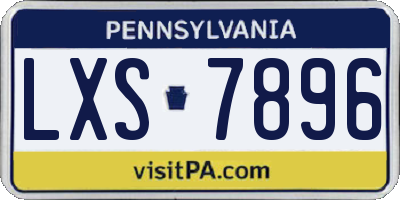 PA license plate LXS7896