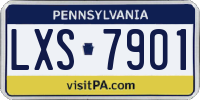 PA license plate LXS7901