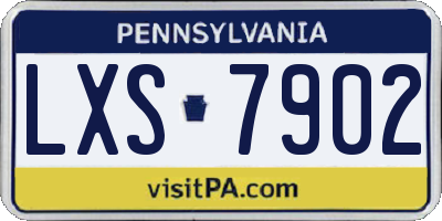 PA license plate LXS7902