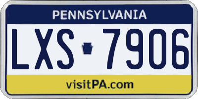 PA license plate LXS7906