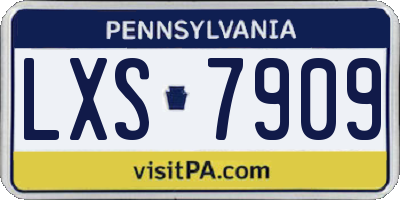 PA license plate LXS7909