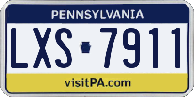 PA license plate LXS7911