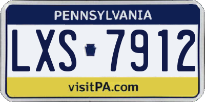 PA license plate LXS7912
