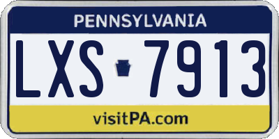 PA license plate LXS7913