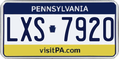 PA license plate LXS7920