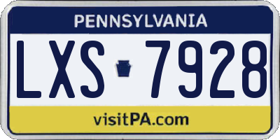 PA license plate LXS7928
