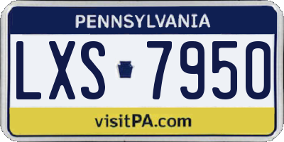 PA license plate LXS7950