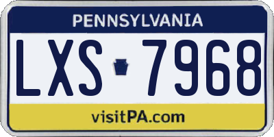 PA license plate LXS7968