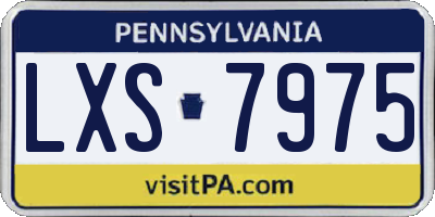 PA license plate LXS7975