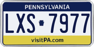 PA license plate LXS7977