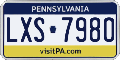 PA license plate LXS7980