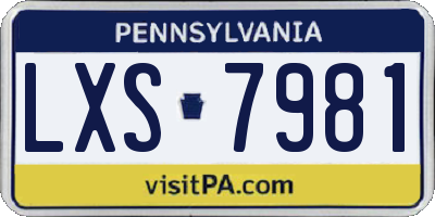 PA license plate LXS7981