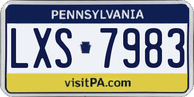 PA license plate LXS7983