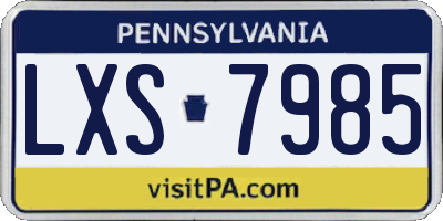 PA license plate LXS7985