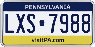 PA license plate LXS7988