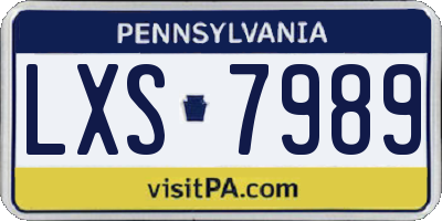 PA license plate LXS7989