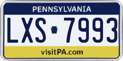 PA license plate LXS7993