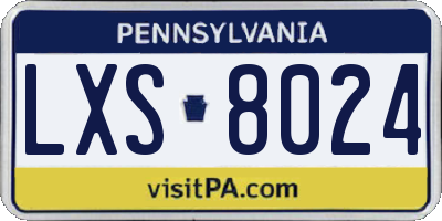 PA license plate LXS8024