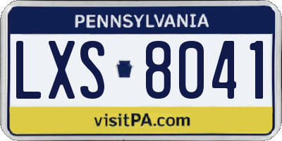 PA license plate LXS8041