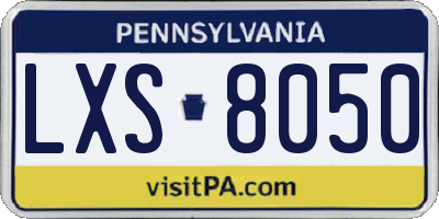 PA license plate LXS8050