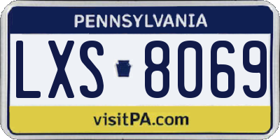 PA license plate LXS8069