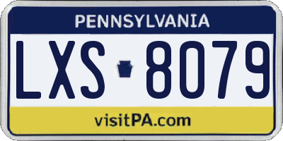 PA license plate LXS8079