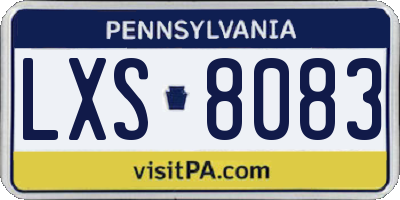 PA license plate LXS8083
