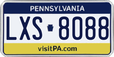 PA license plate LXS8088