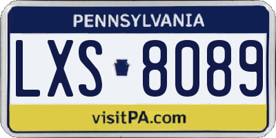PA license plate LXS8089