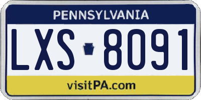 PA license plate LXS8091