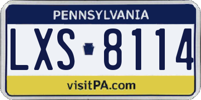 PA license plate LXS8114