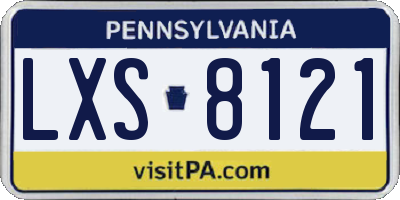 PA license plate LXS8121