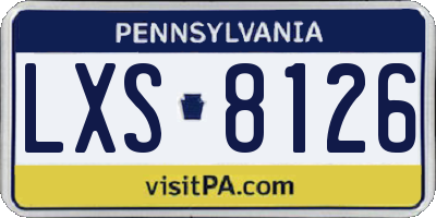 PA license plate LXS8126