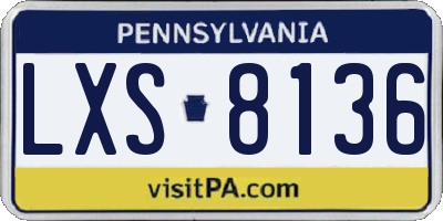 PA license plate LXS8136