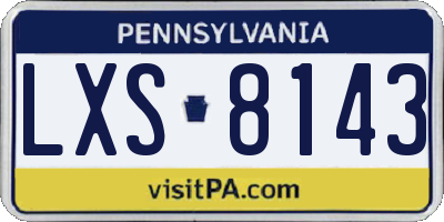 PA license plate LXS8143