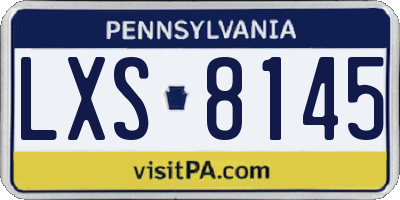 PA license plate LXS8145