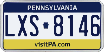 PA license plate LXS8146