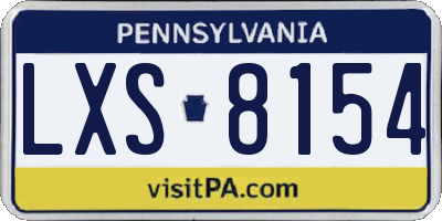 PA license plate LXS8154