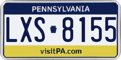 PA license plate LXS8155