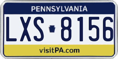 PA license plate LXS8156