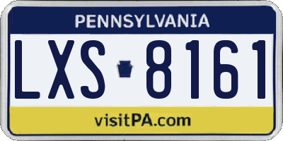 PA license plate LXS8161