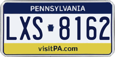 PA license plate LXS8162