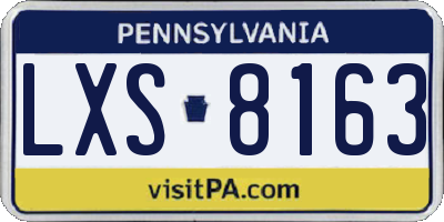 PA license plate LXS8163